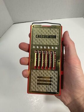 Vintage Tin Mechanical Slide Rule Calculator - Retro Office
